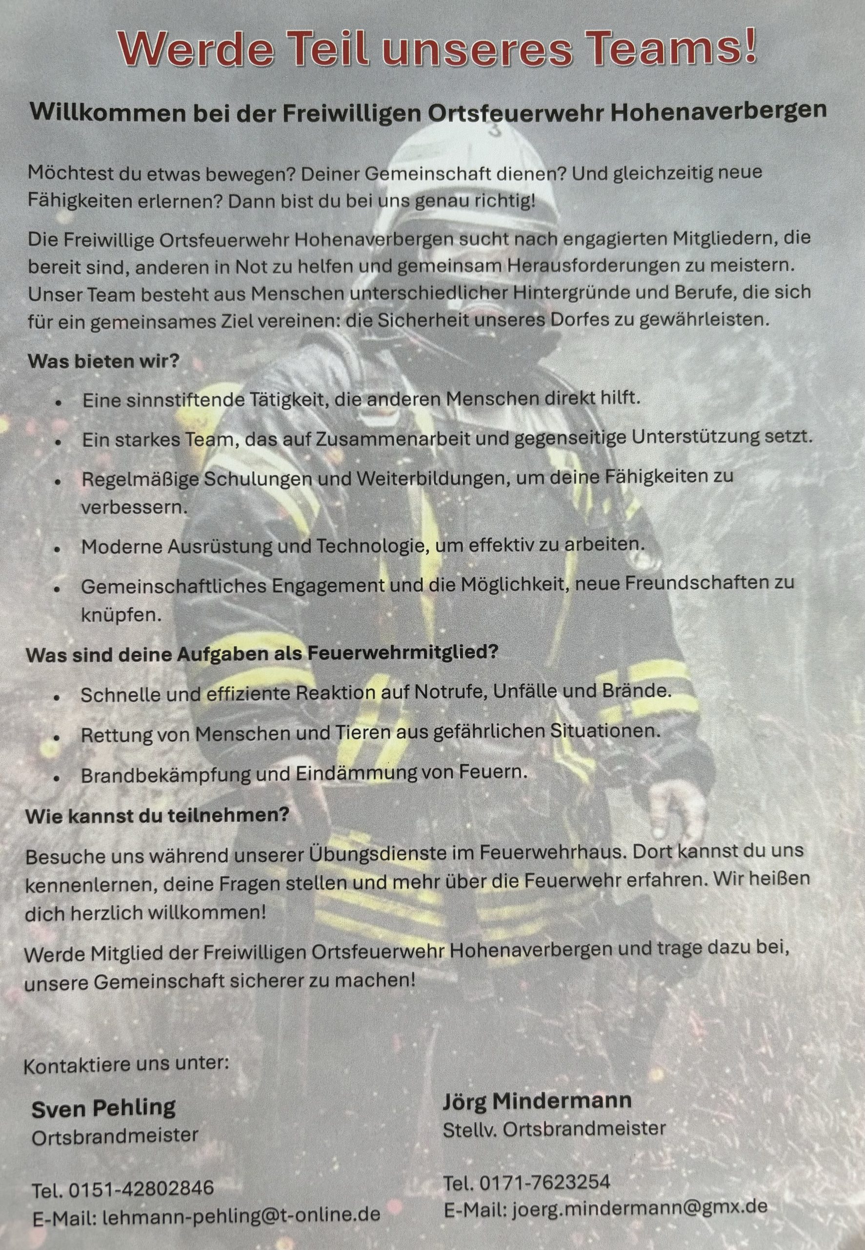 Fleyer; Werde Teil unseres Teams