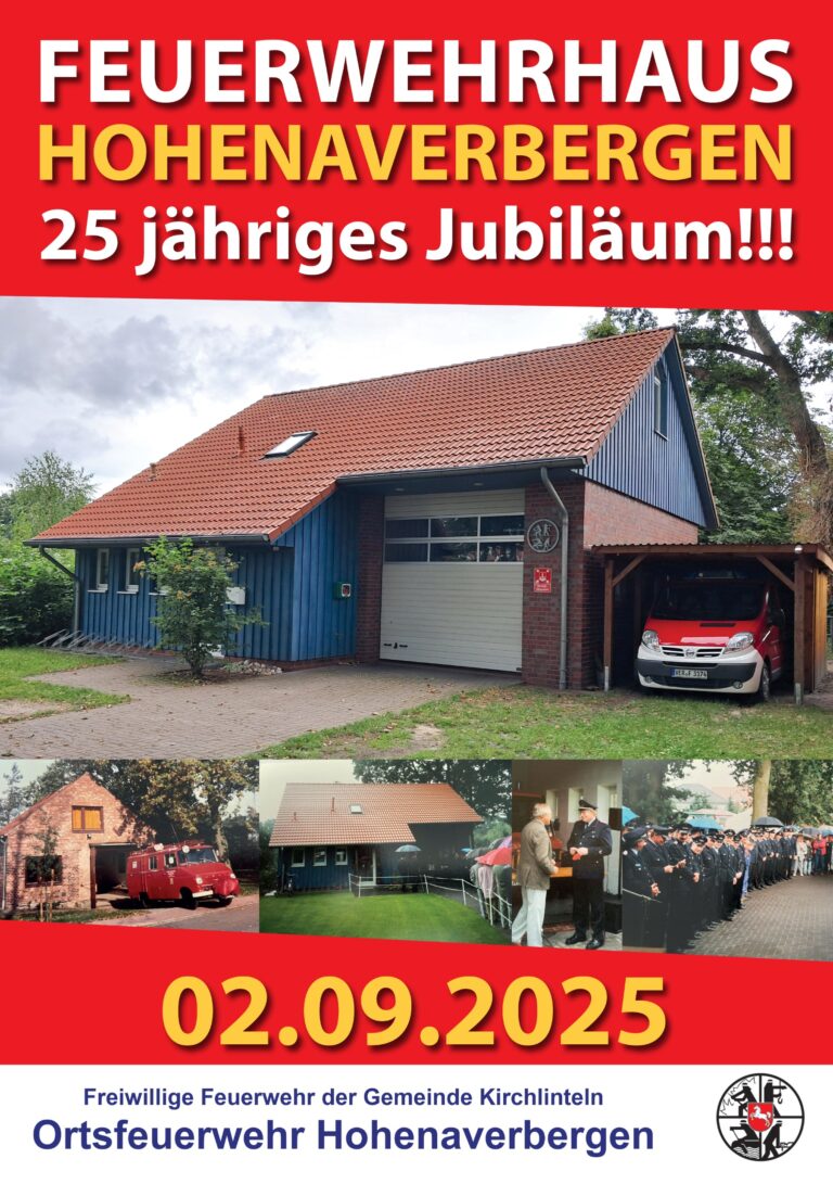 25 Jahre Stand des Feuerwehrhauses Plakat