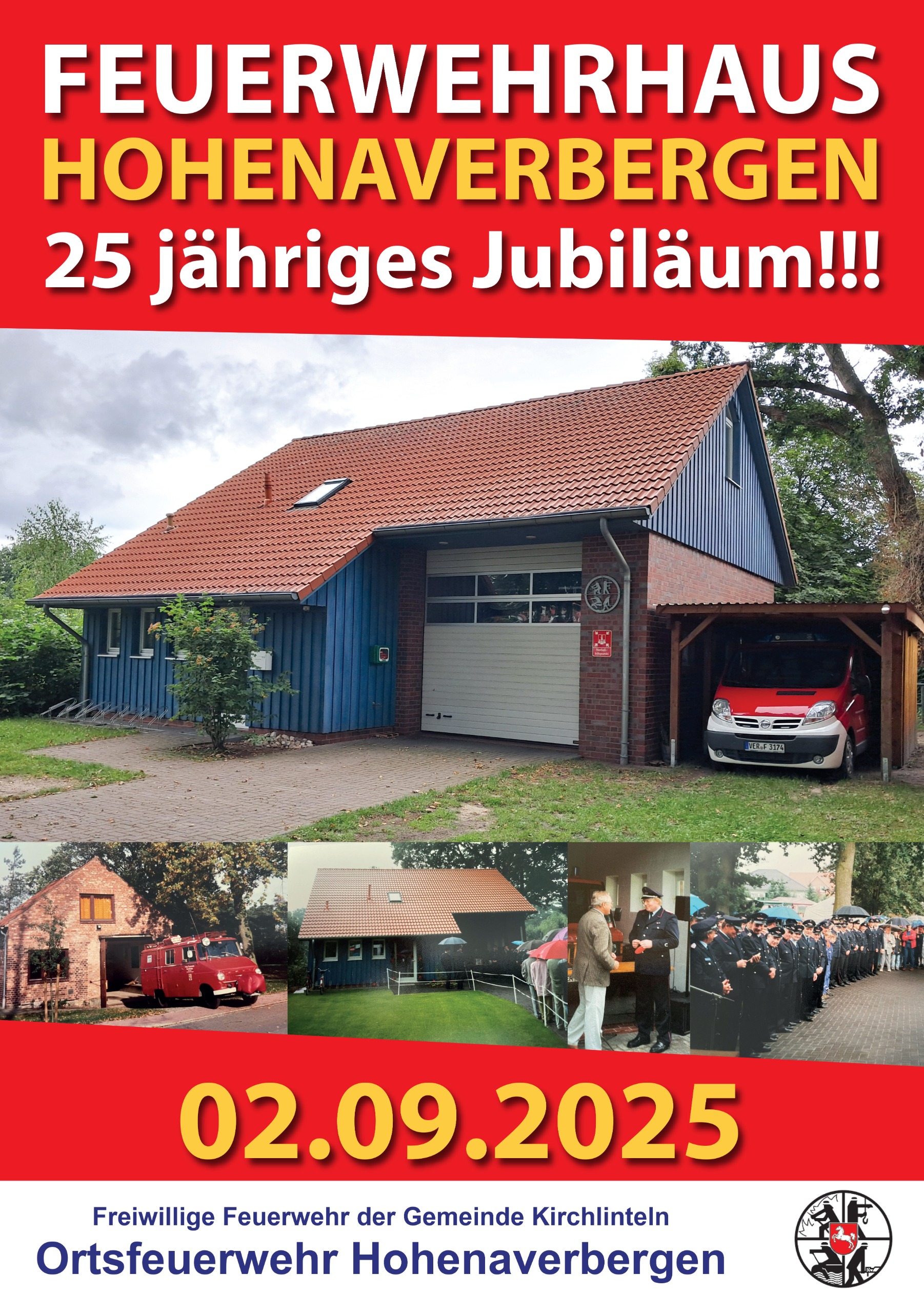 25 Jahre Stand des Feuerwehrhauses Plakat