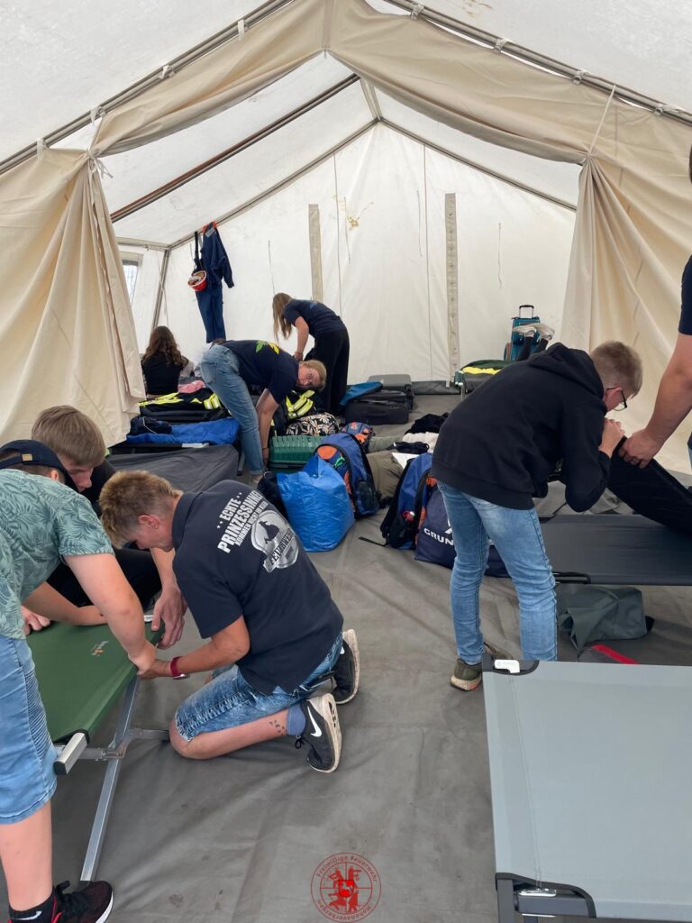 einrichten der Schlafplätze